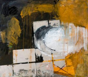 Holiday Destination 1 Oil, charcoal and conte on canvas 152x168 x 4 cm. 2018