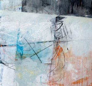 Marking Out The Boundaries 3 oil, charcoal and conte on canvas 140 x 150 x 3 cm