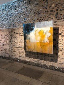 Plashy Place 3, Norwich Cathedral 2019 Installation of Plashy Place 3 in Norwich Cathedral as part of the Contemporary British Painting Exhibition 2019.