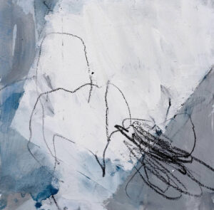 Marking Out the Boundaries Household paint, charcoal and graphite on cartridge paper 40 x 40 cm