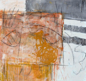 Day Bowman_Marking Out the Boundaries 5_oil, charcoaland conte on canvas_140 x 150 x 3 cm