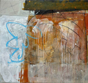 Marking Out the Boundaries 7_oil, charcoal and conte on canvas_140 x 150 x 3 cm